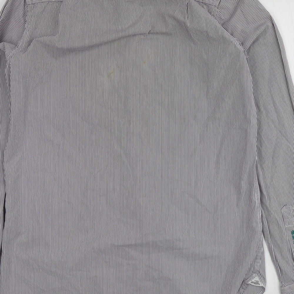 S&D Mens Purple Striped Cotton  Button-Up Size M Collared