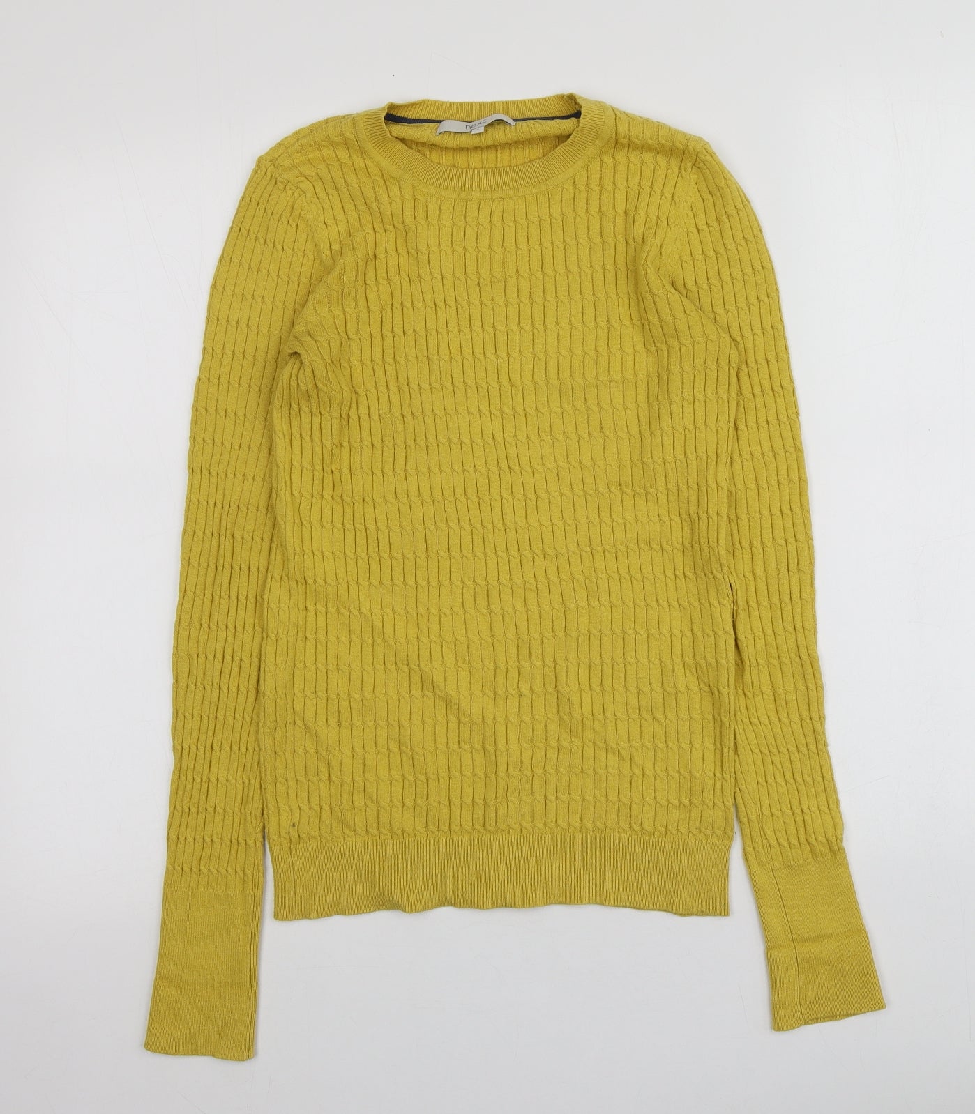 NEXT Womens Yellow Round Neck  Cotton Pullover Jumper Size 6