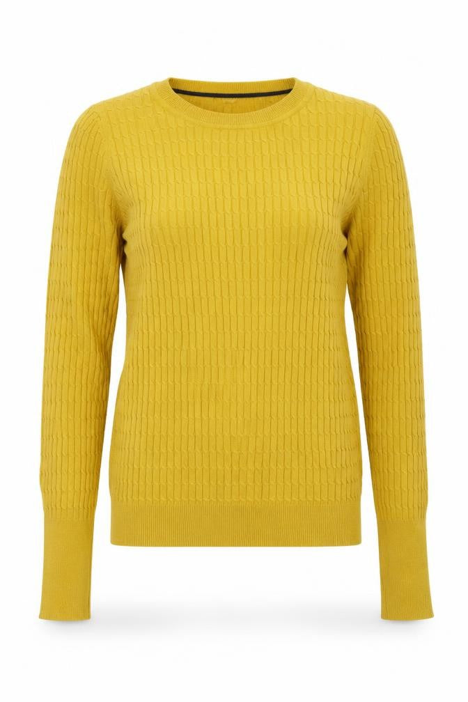NEXT Womens Yellow Round Neck  Cotton Pullover Jumper Size 6