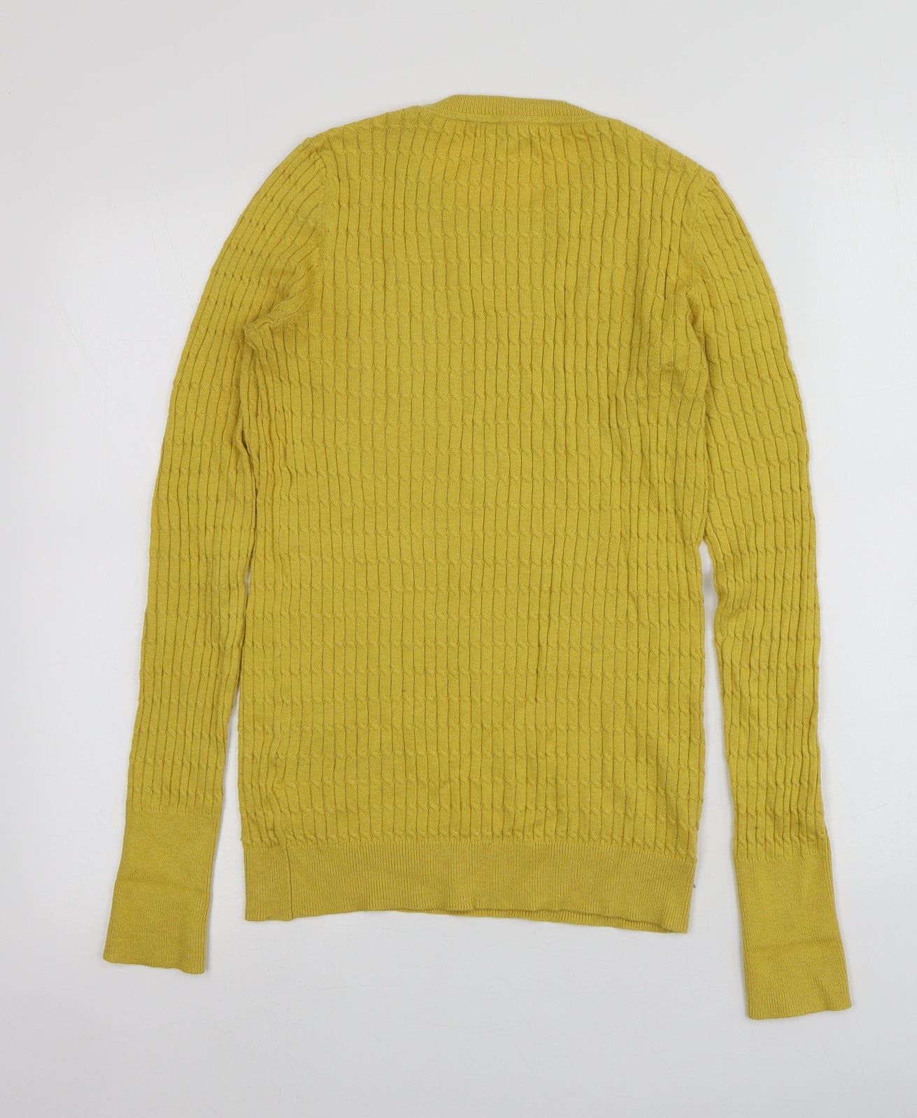 NEXT Womens Yellow Round Neck  Cotton Pullover Jumper Size 6