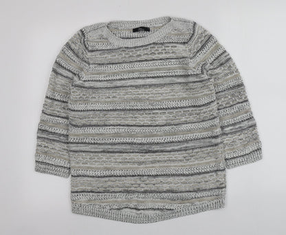 Bonmarché Womens Multicoloured Roll Neck Striped Acrylic Pullover Jumper Size M