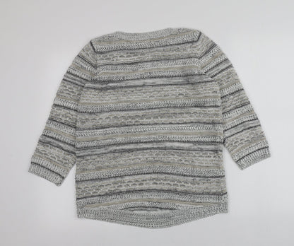 Bonmarché Womens Multicoloured Roll Neck Striped Acrylic Pullover Jumper Size M