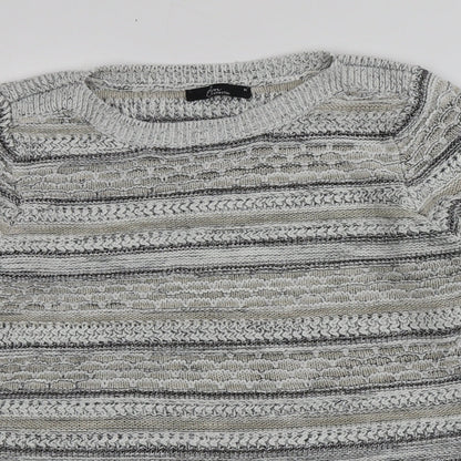Bonmarché Womens Multicoloured Roll Neck Striped Acrylic Pullover Jumper Size M