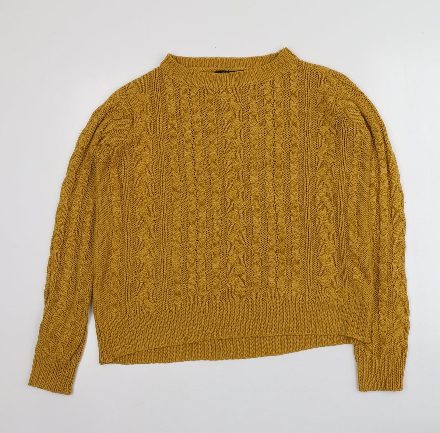 Atmosphere Womens Yellow Round Neck  Acrylic Pullover Jumper Size 12