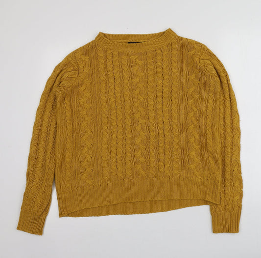 Atmosphere Womens Yellow Round Neck  Acrylic Pullover Jumper Size 12