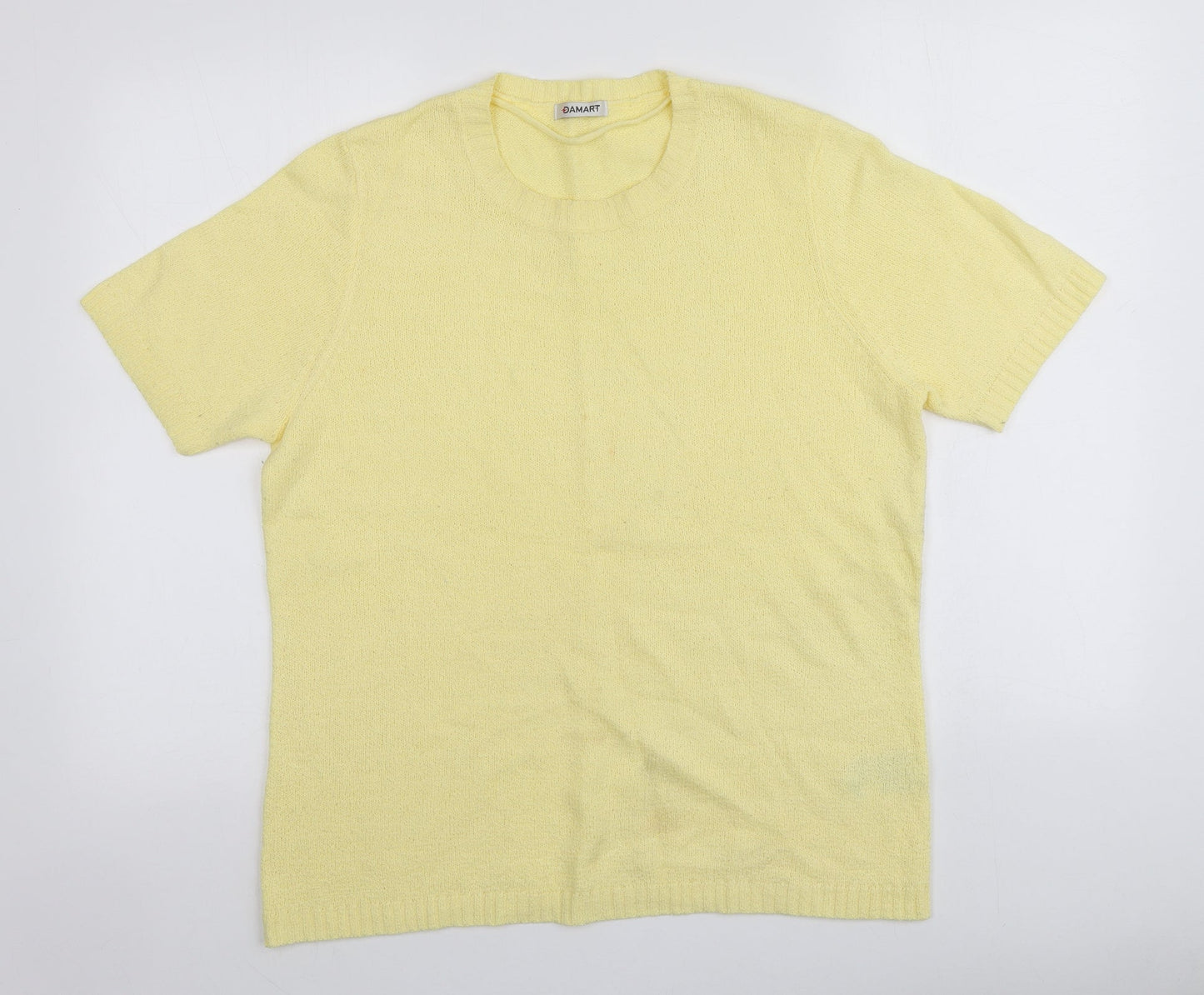 Danmart Womens Yellow Roll Neck  Acrylic Pullover Jumper Size 16