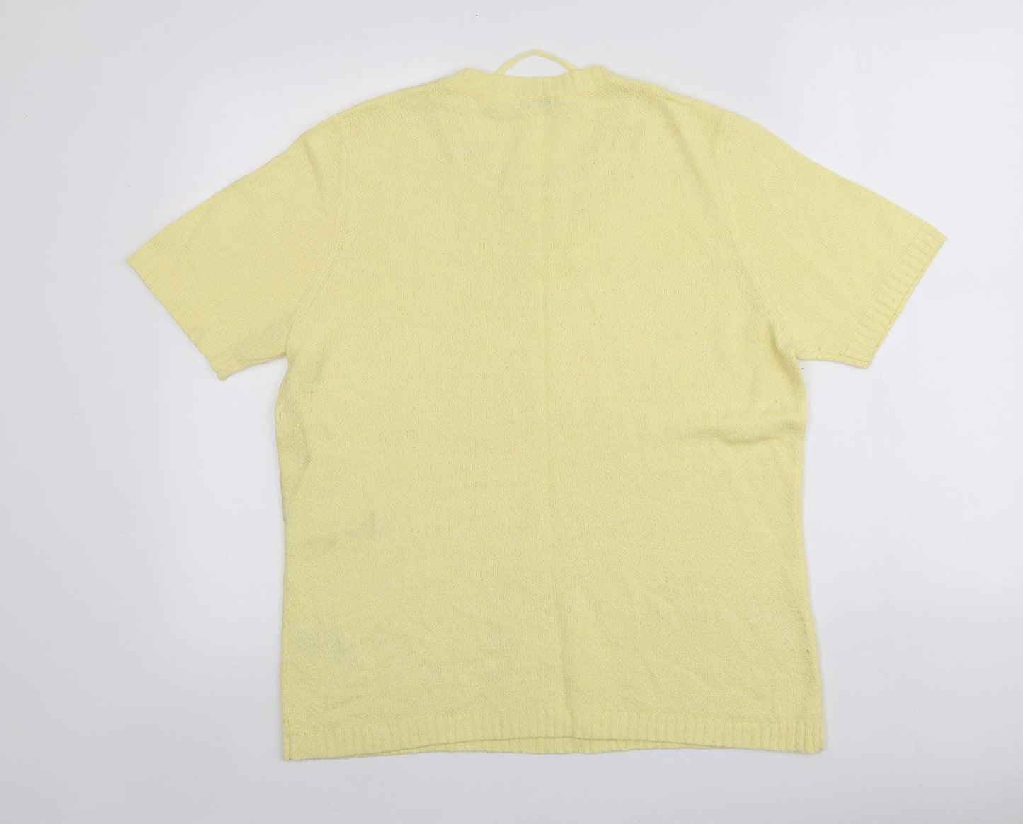 Danmart Womens Yellow Roll Neck  Acrylic Pullover Jumper Size 16