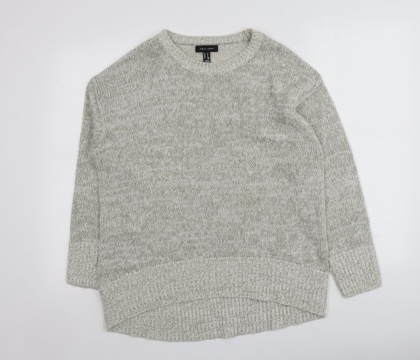 New Look Womens Grey Round Neck  Acrylic Pullover Jumper Size M