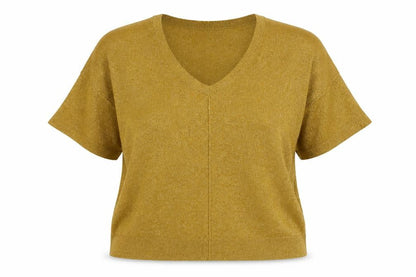 F&F Womens Gold V-Neck  Viscose Pullover Jumper Size 14