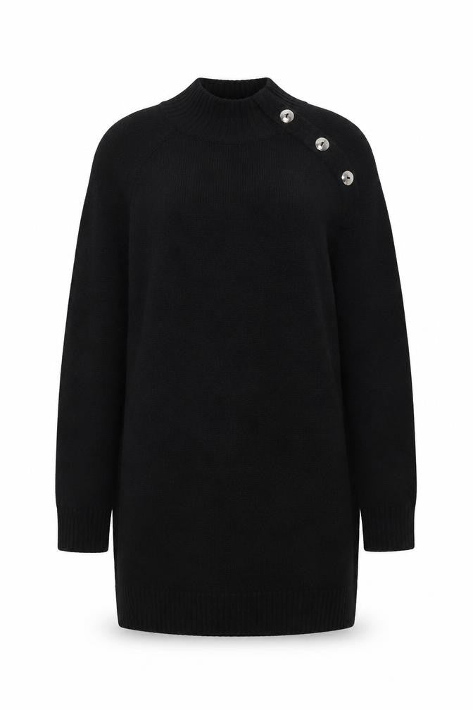 Peacocks Womens Black High Neck  Acrylic Pullover Jumper Size S