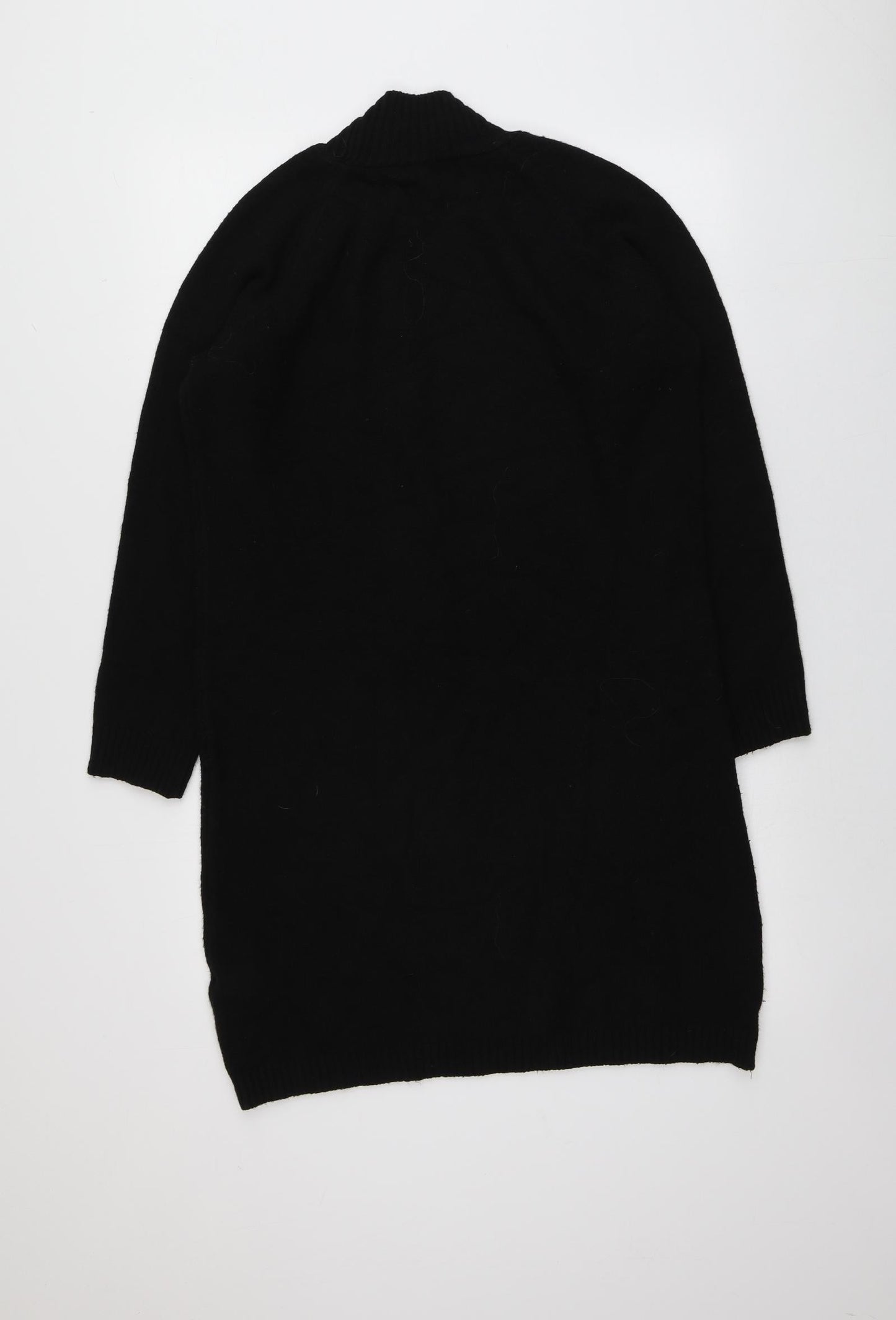 Peacocks Womens Black High Neck  Acrylic Pullover Jumper Size S