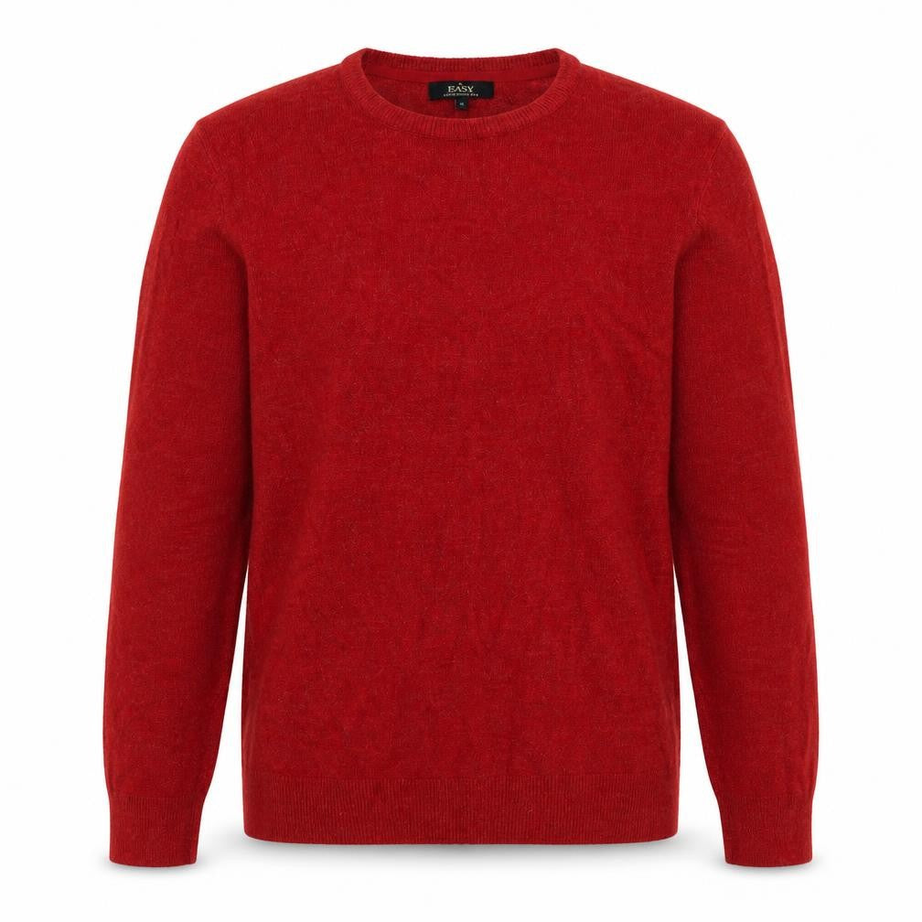 Easy Mens Red Round Neck  Acrylic Pullover Jumper Size S