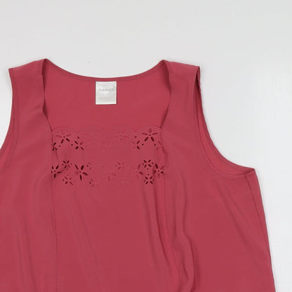 Classics Womens Pink  Polyester Basic T-Shirt Size 20 Round Neck