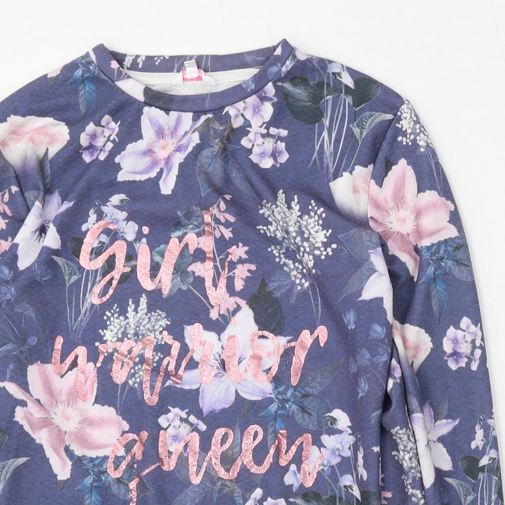 Miss Evie Girls Multicoloured Floral Polyester Pullover Sweatshirt Size 13-14 Years