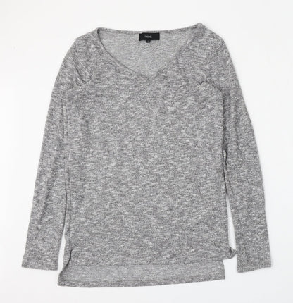 Next Womens Grey V-Neck  Polyester Pullover Jumper Size 6