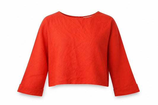 Zara  Womens Orange  Viscose Pullover Sweatshirt Size S  Tie