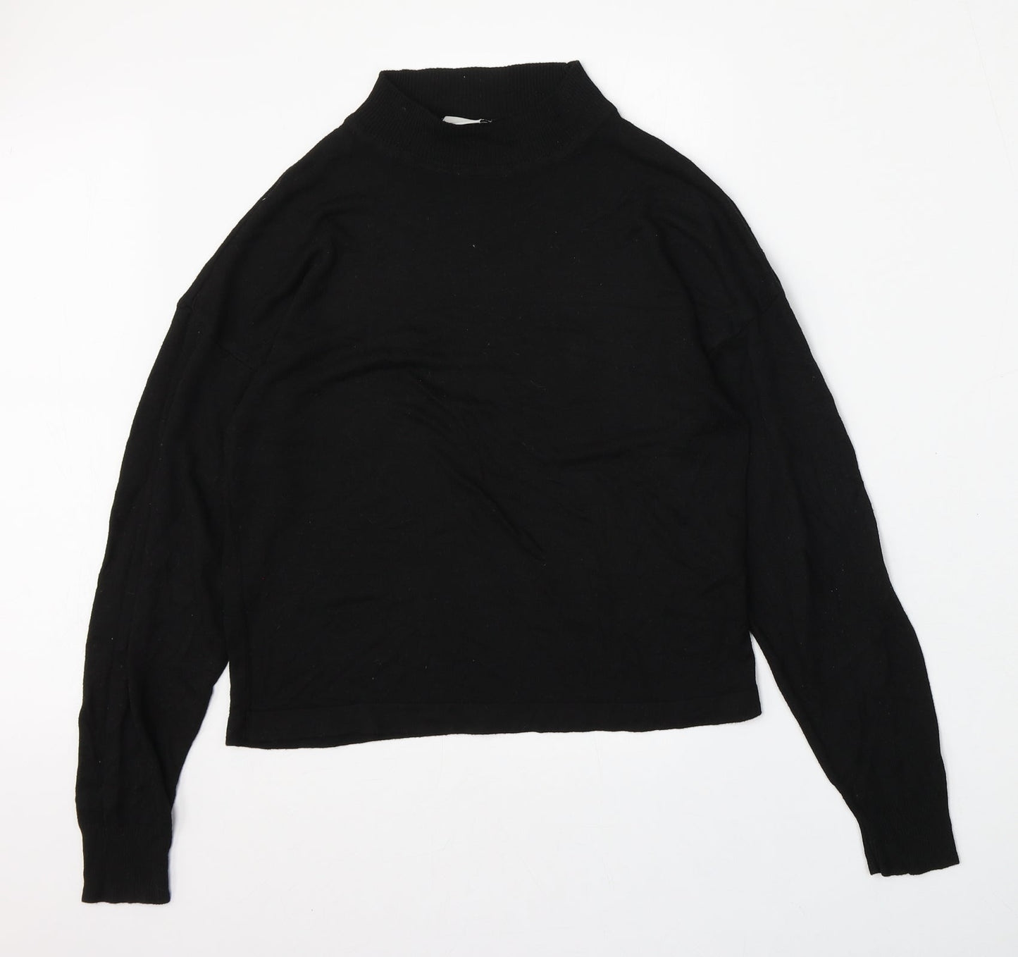 Noisy may Womens Black Round Neck  Viscose Pullover Jumper Size M