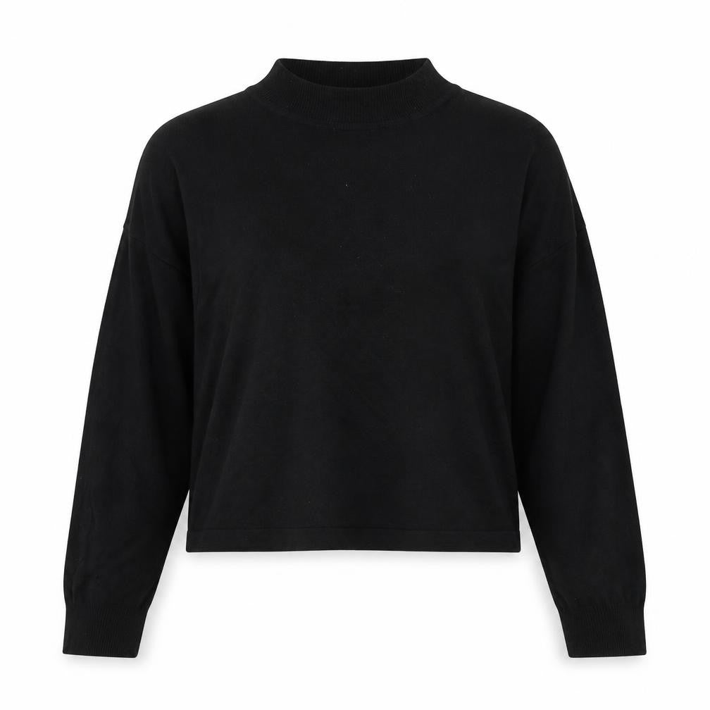 Noisy may Womens Black Round Neck  Viscose Pullover Jumper Size M