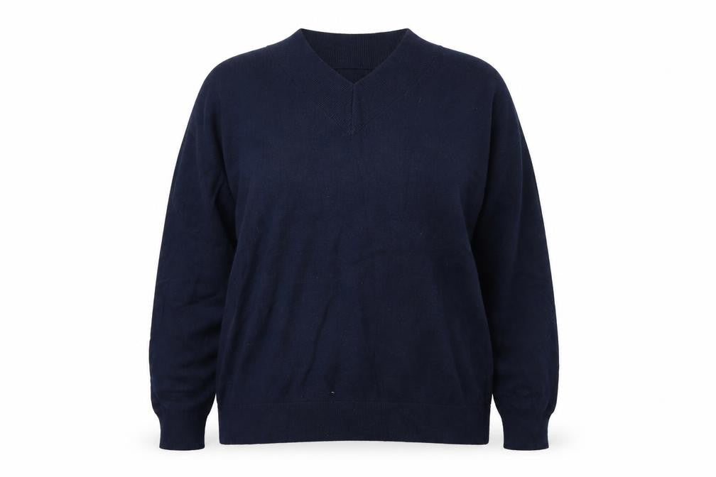 Marks & Spencer Womens Blue V-Neck  Viscose Pullover Jumper Size M