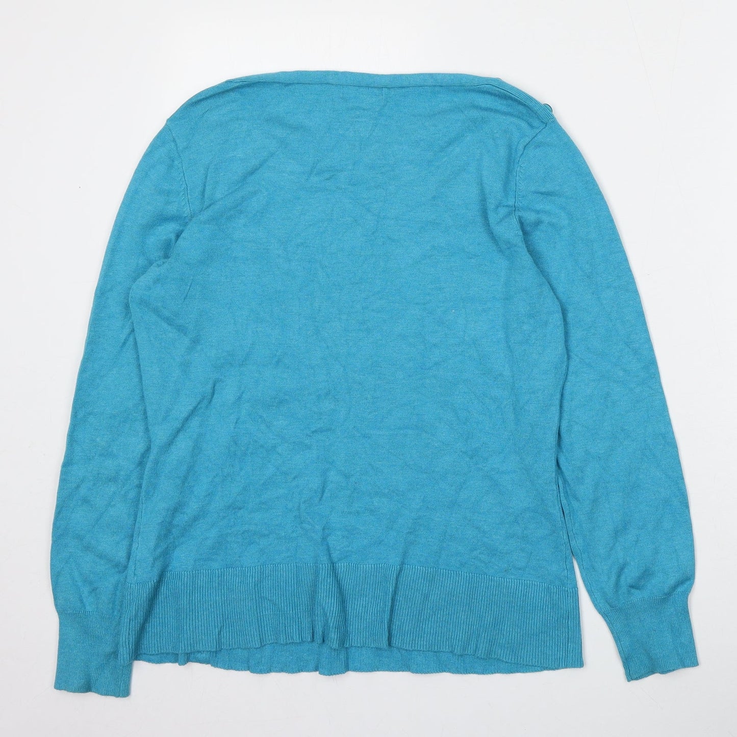 M&Co Womens Blue Round Neck  Viscose Pullover Jumper Size L