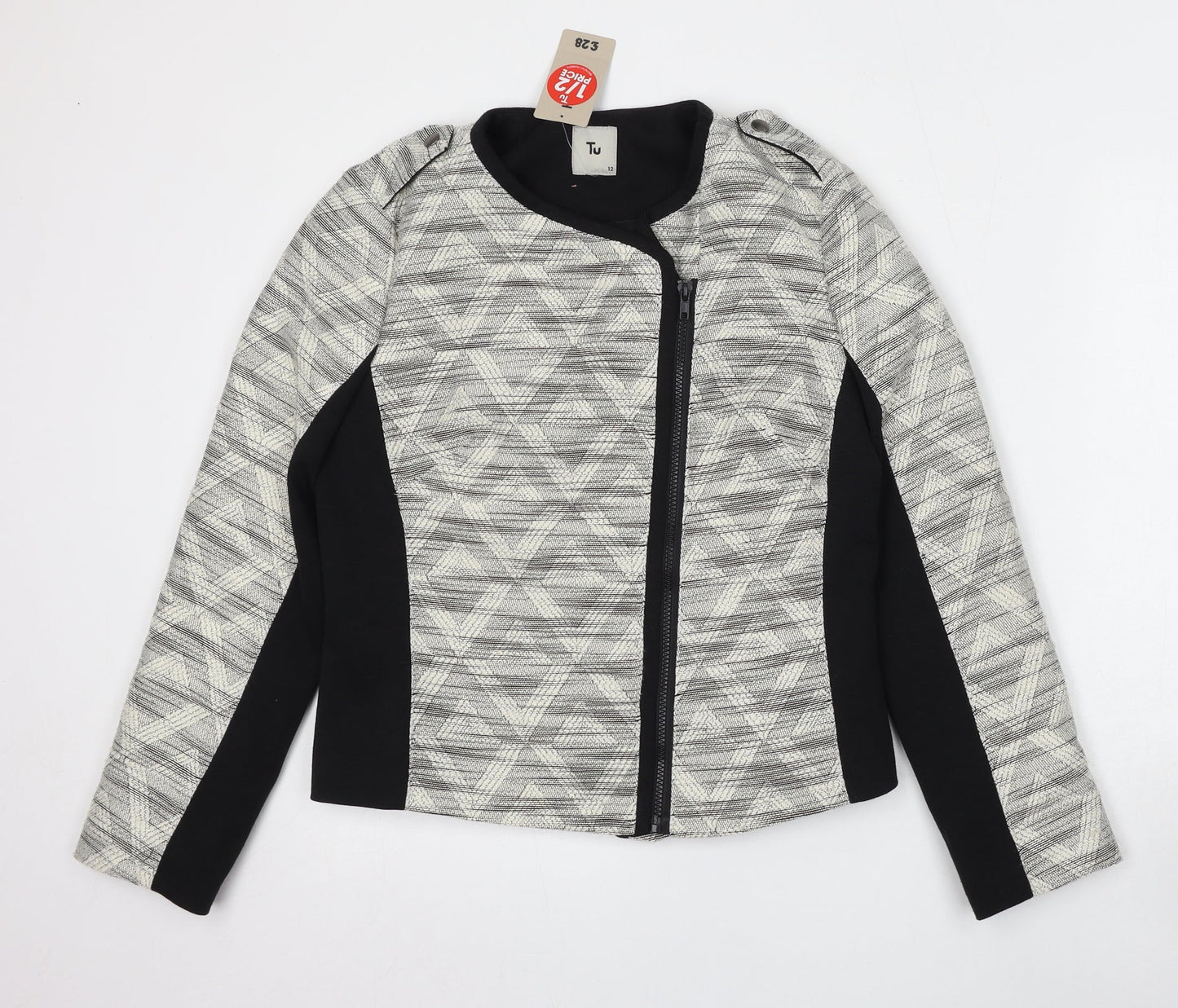 TU Womens Multicoloured Geometric  Jacket  Size 12  Zip