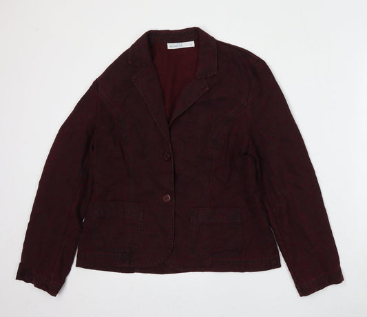 Minosa Womens Red  Lyocell Jacket Blazer Size 12