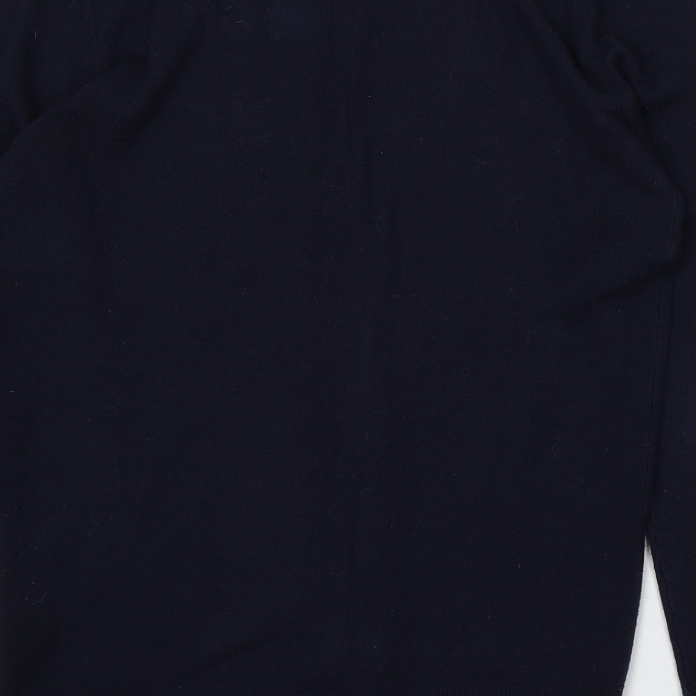 Red Herring Mens Blue V-Neck  Acrylic Pullover Jumper Size S