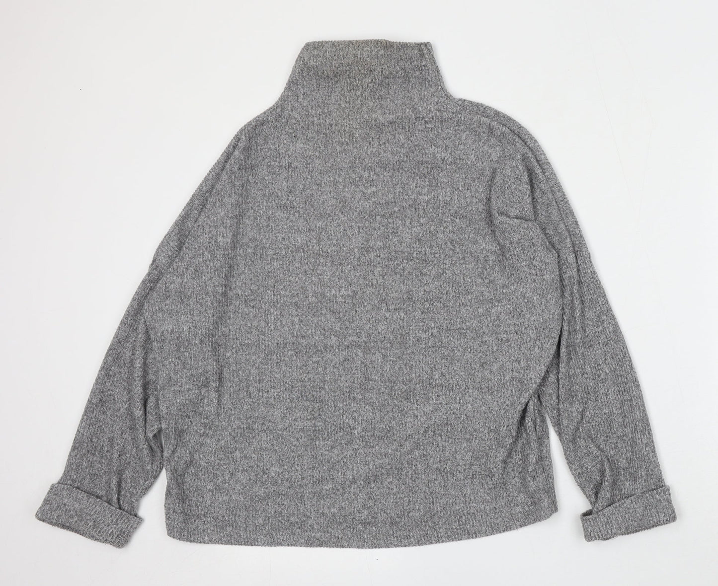 Primark Womens Grey Mock Neck  Polyester Pullover Jumper Size 12