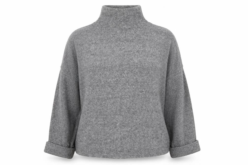 Primark Womens Grey Mock Neck  Polyester Pullover Jumper Size 12