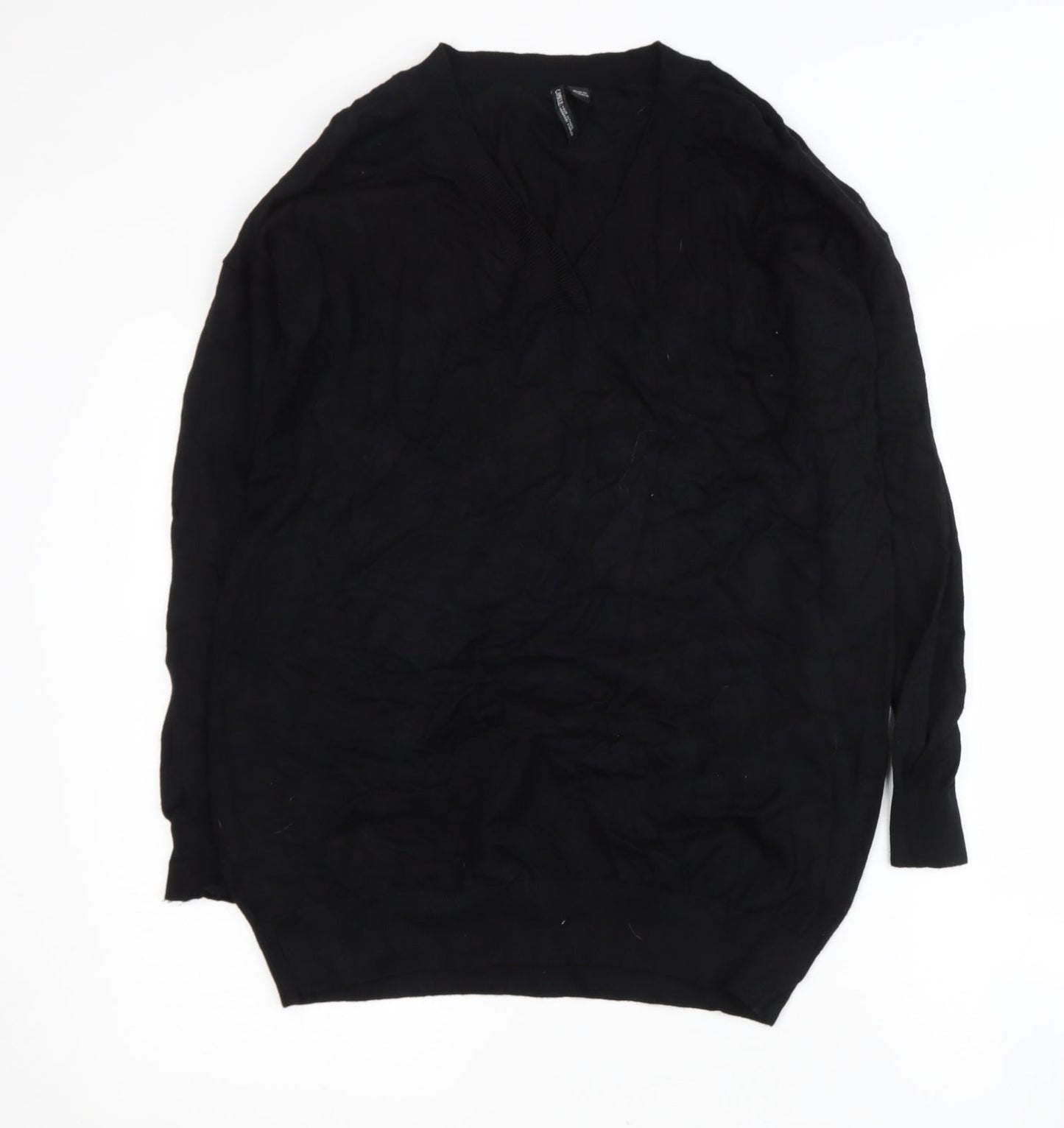 Capsule  Womens Black V-Neck  Viscose Pullover Jumper Size M