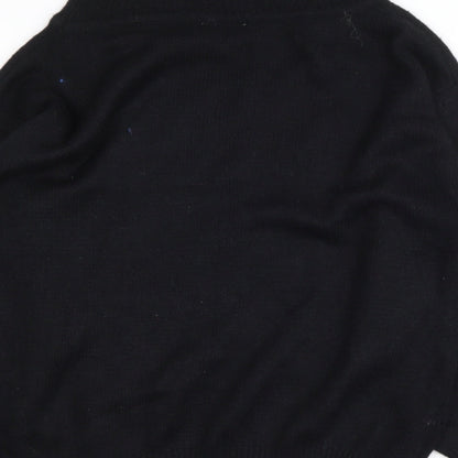 Expressions Womens Black Roll Neck  Nylon Pullover Jumper Size S