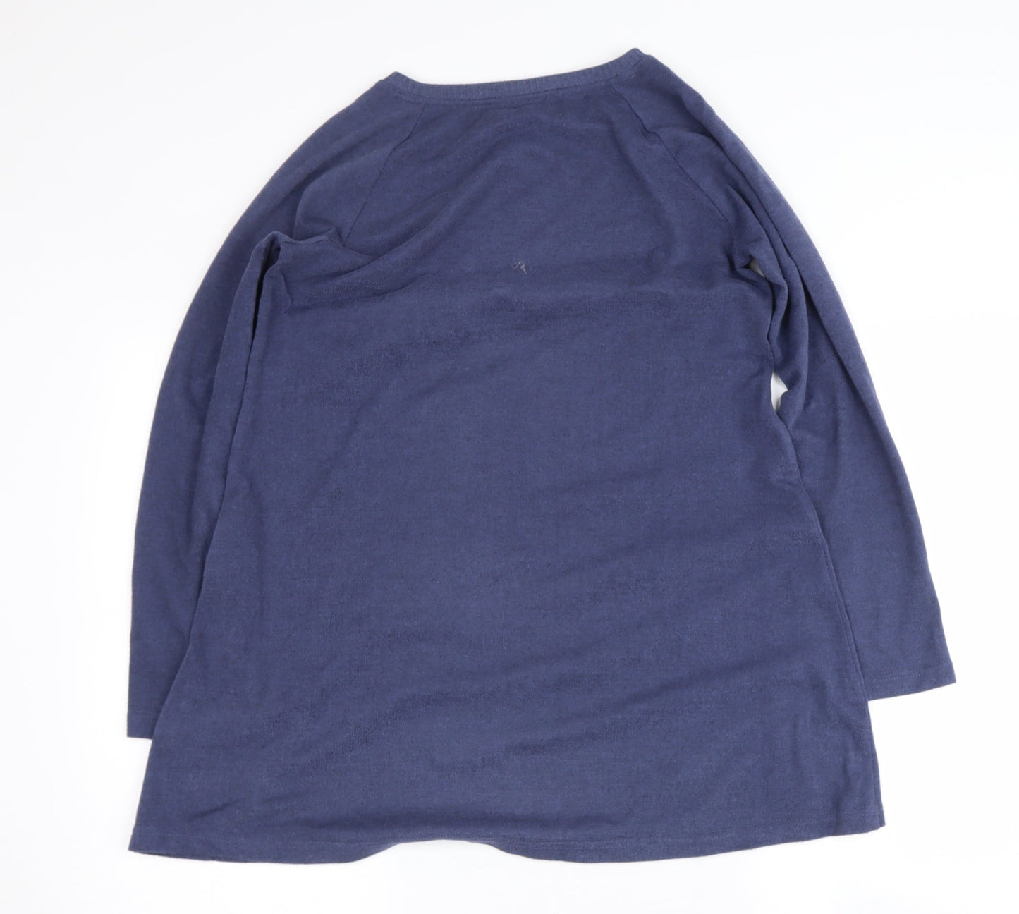 Marks and Spencer Womens Blue Round Neck  Polyester Pullover Jumper Size 12