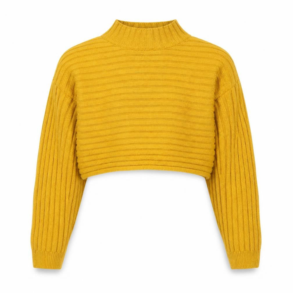 newlook Girls Yellow High Neck  Polyester Pullover Jumper Size 9 Years
