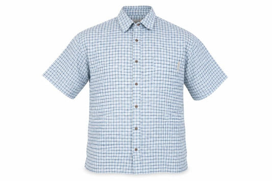Regata Mens Grey Check Polyester  Button-Up Size 14.5 Collared