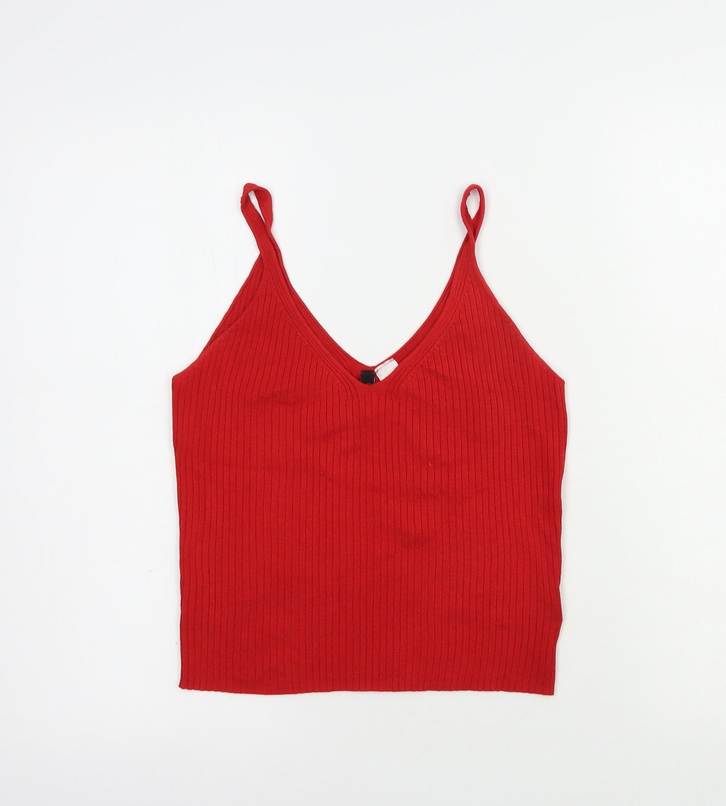 H&M Womens Red  Viscose Camisole Blouse Size S V-Neck