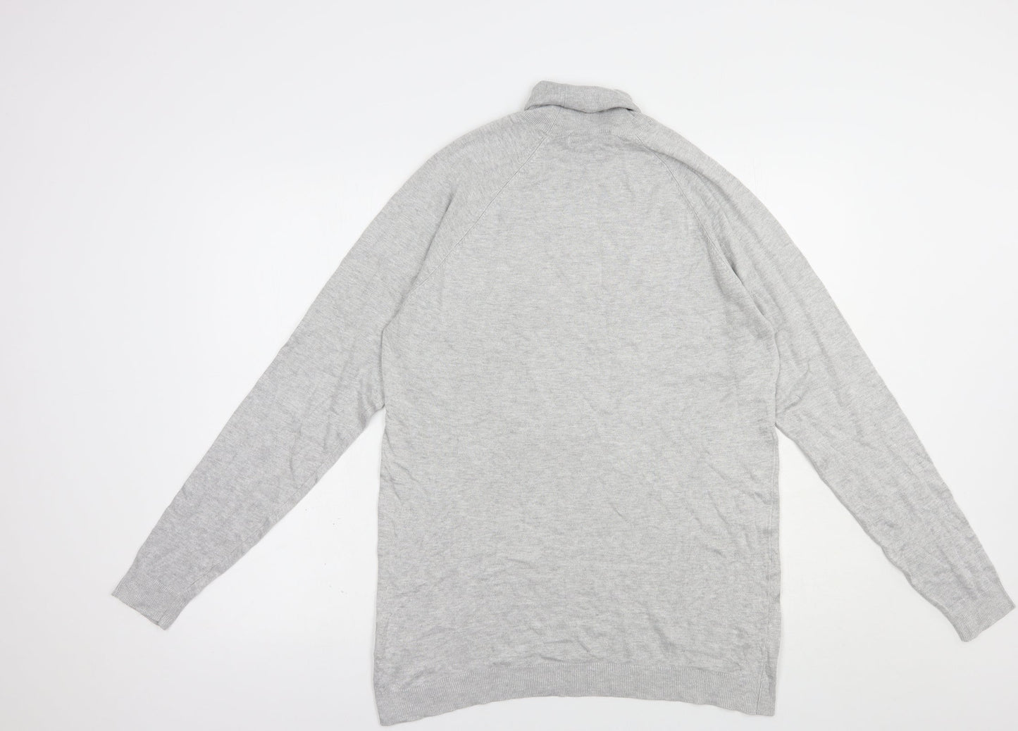 Bershka Womens Grey Roll Neck  Viscose Pullover Jumper Size L
