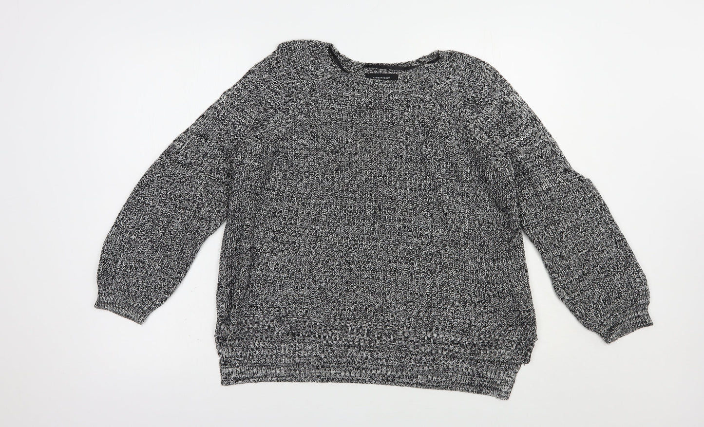 Atmosphere Womens Grey Boat Neck  Cotton Pullover Jumper Size 10   - Cold Shoulder