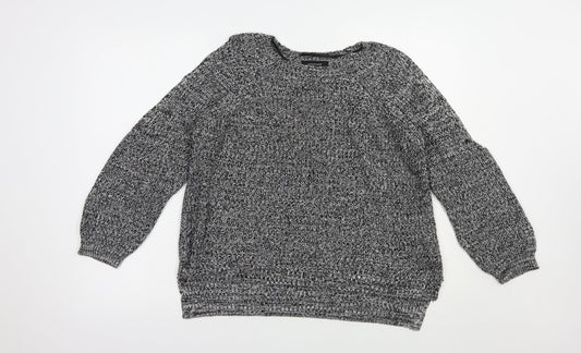 Atmosphere Womens Grey Boat Neck  Cotton Pullover Jumper Size 10   - Cold Shoulder