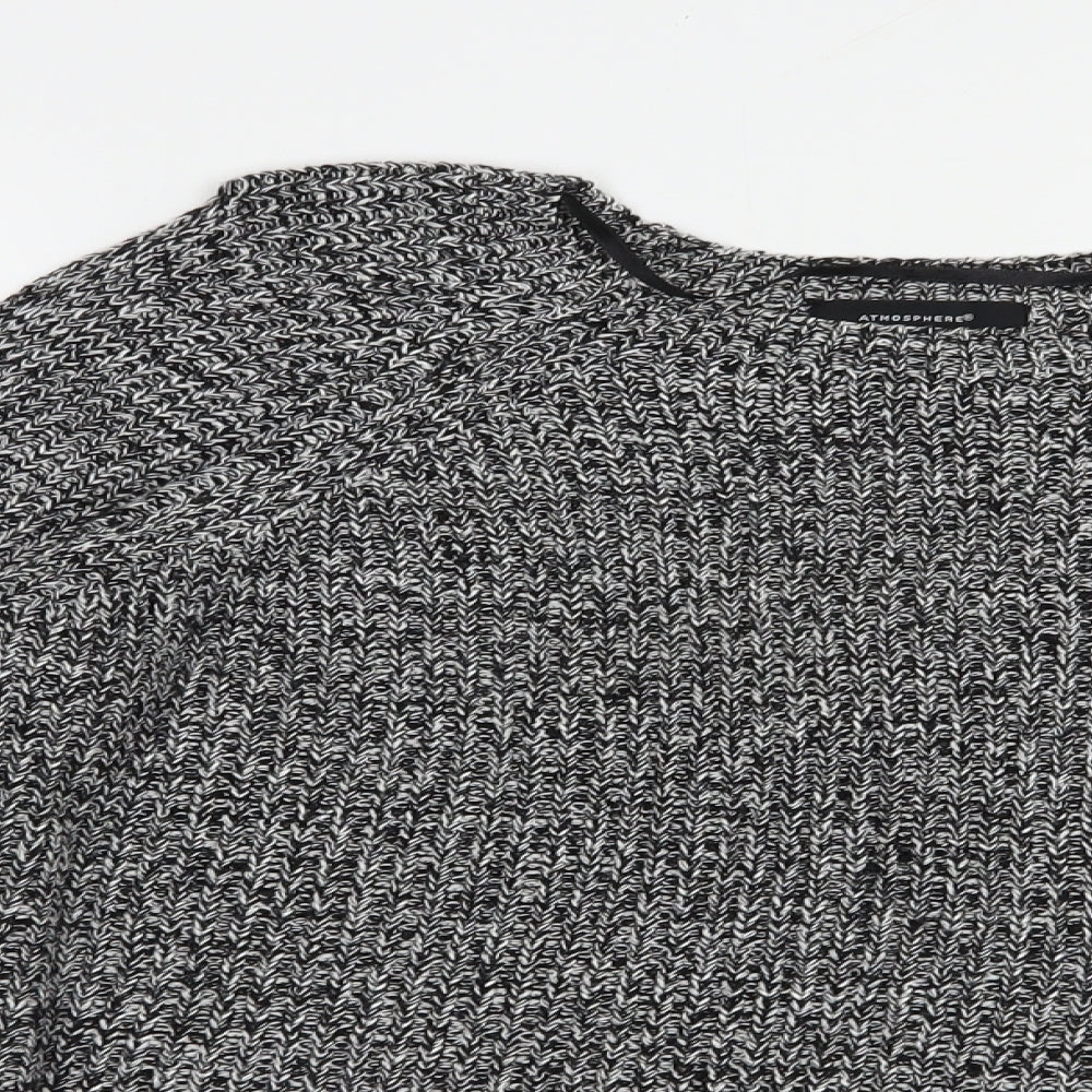 Atmosphere Womens Grey Boat Neck  Cotton Pullover Jumper Size 10   - Cold Shoulder