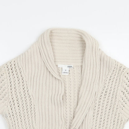 Preloved H&M Womens Beige Collared  Cotton Shrug Jumper Size S - Detail
