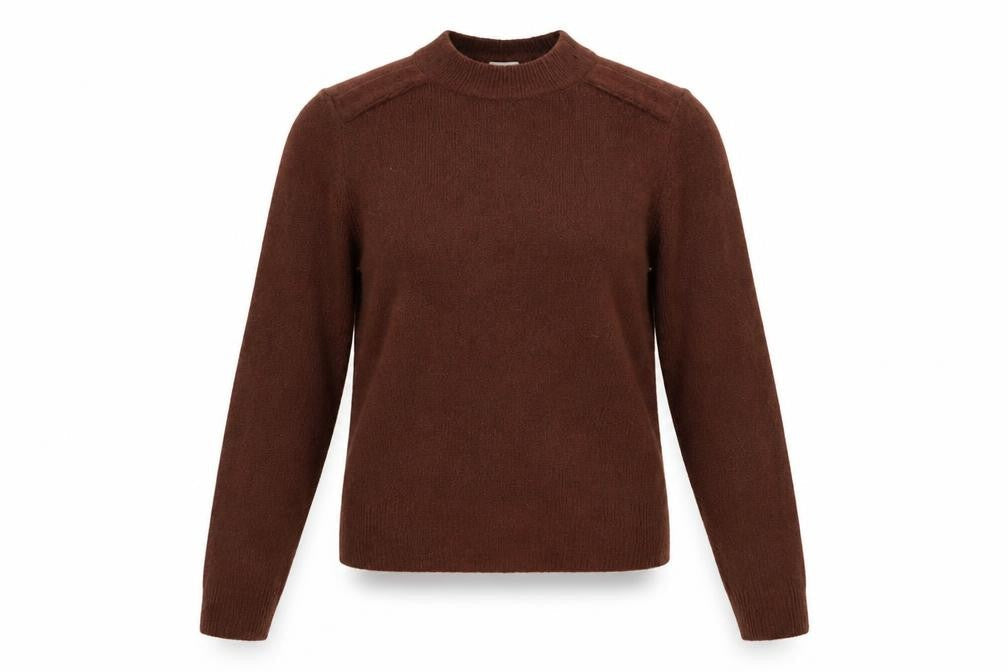 H&M Womens Brown Crew Neck  Acetate Pullover Jumper Size S