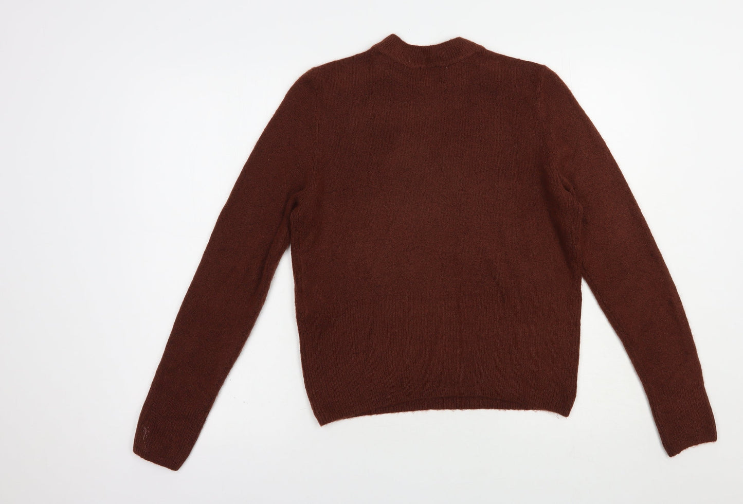 H&M Womens Brown Crew Neck  Acetate Pullover Jumper Size S