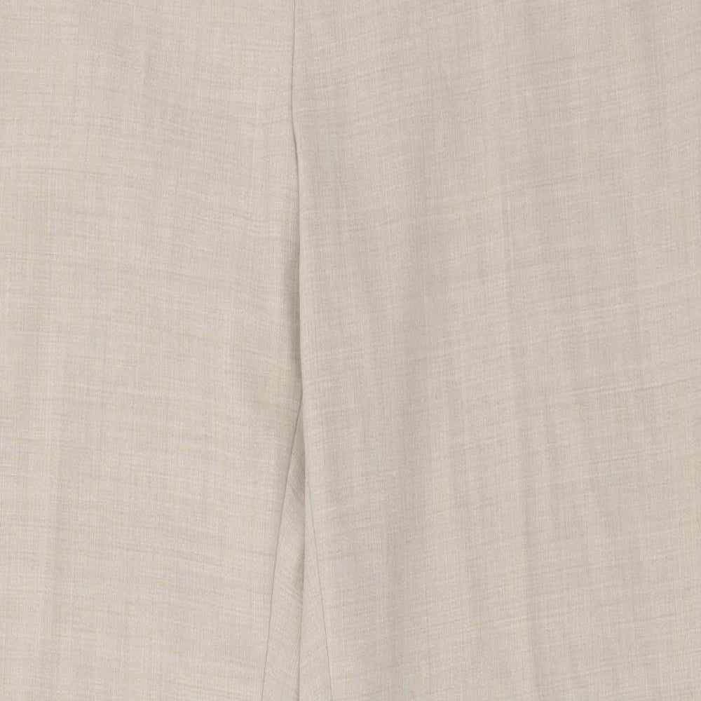 Marks and Spencer Womens Beige  Polyester Trousers  Size 14 L32 in Regular