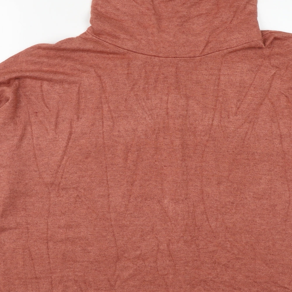 Made in Italy Womens Brown  Viscose Basic T-Shirt Size L High Neck