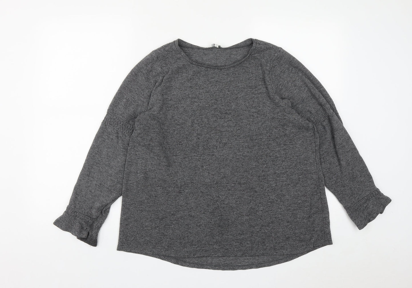 River Island Womens Grey Round Neck  Polyester Pullover Jumper Size 16
