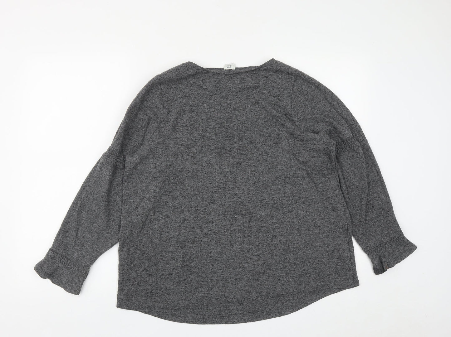River Island Womens Grey Round Neck  Polyester Pullover Jumper Size 16