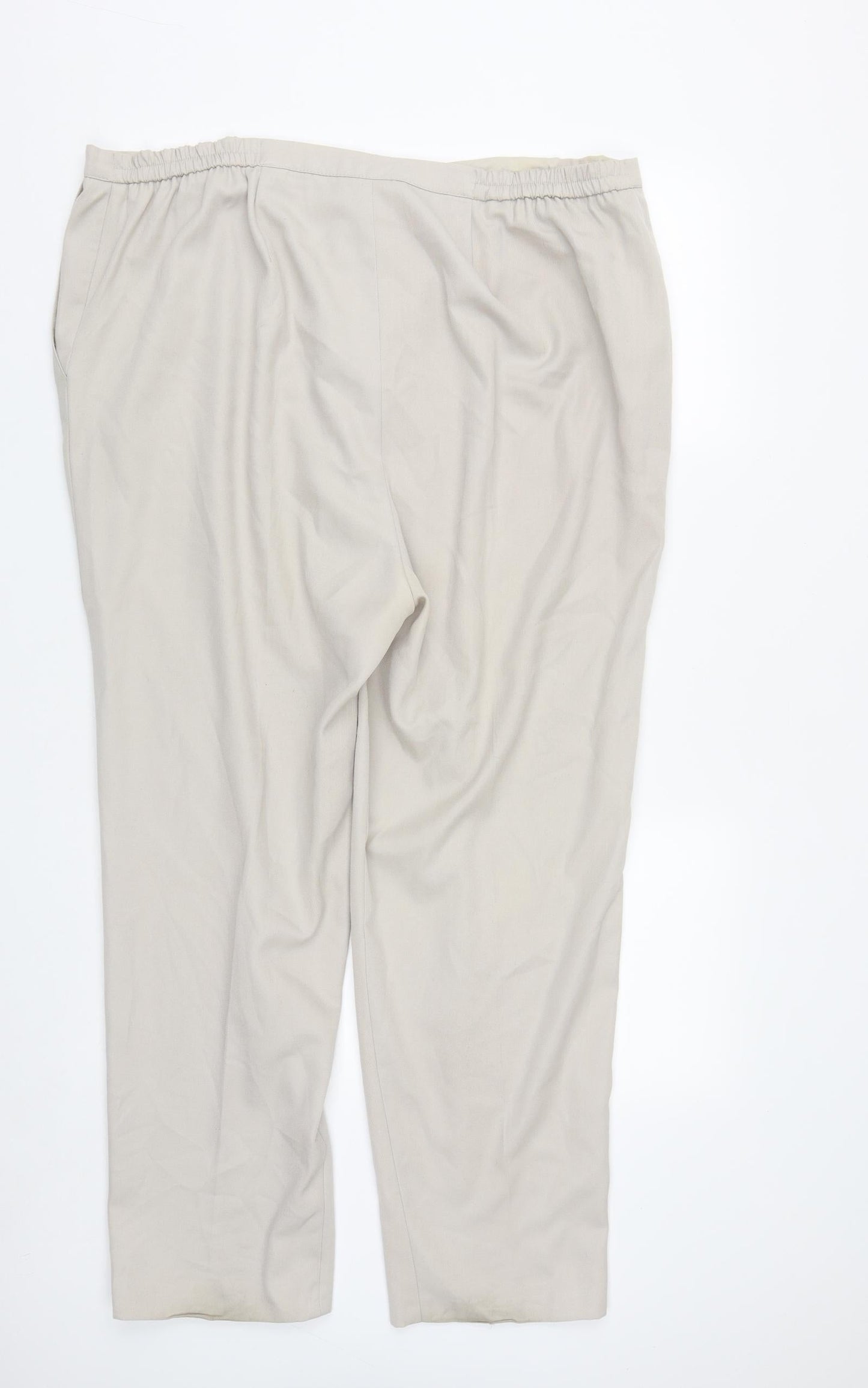 essence Womens Beige  Polyester Trousers  Size 22 L29 in Regular Zip