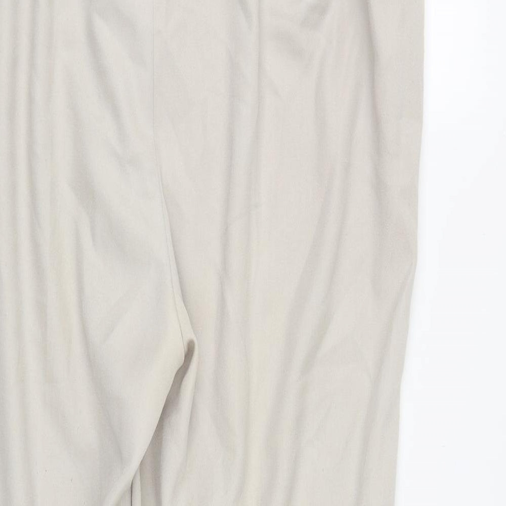 essence Womens Beige  Polyester Trousers  Size 22 L29 in Regular Zip