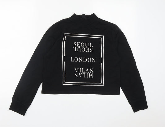 Atmosphere Womens Black  Cotton Pullover Sweatshirt Size 6   - London/Milan