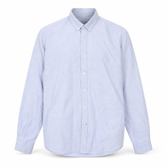 Dunnes Mens Blue  Cotton  Button-Up Size M Collared Button